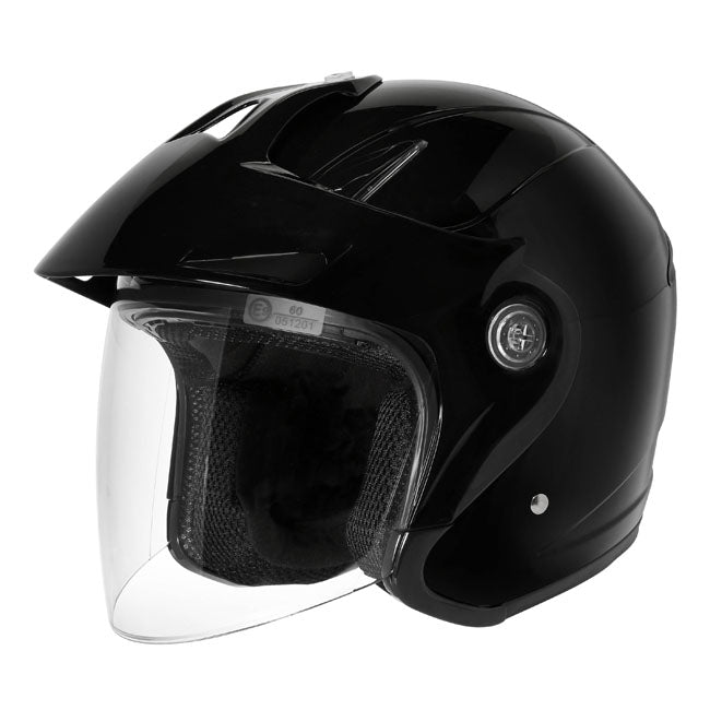 Dririder Freedom J2P Touring Motorcycle Open Face Helmet -  Black/XS
