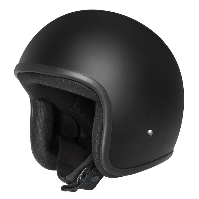 Dririder Base Motorcycle Open Face Helmet No Peak - Matte Black/S