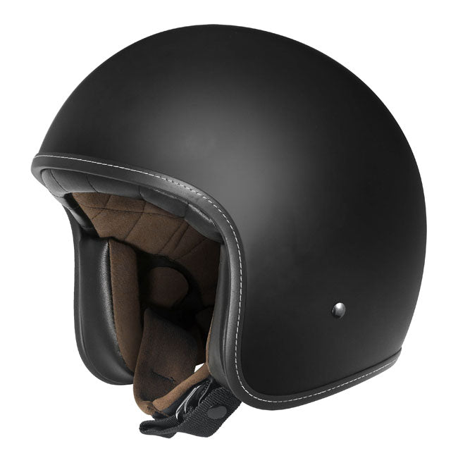 Dririder Base Motorcycle Open Face Helmet No Studs - Core Matt Black/2XL