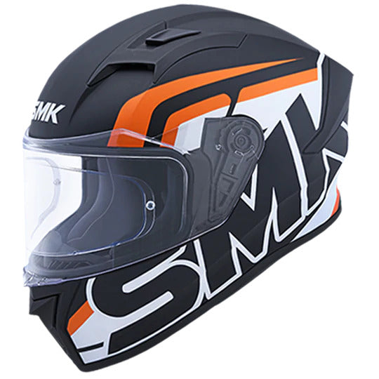 SMK Stellar Helmet - Stage (MA217) Matte Black/White/OrangeXS