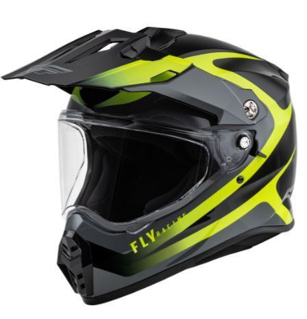 Fly Racing Trekker Pulse Motorcycle Helmet - Black/Hi-Vis Yellow/Medium