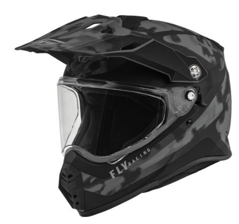 Fly Racing Trekker Pulse Motorcycle Helmet - Matte Grey/Black Camo/XL