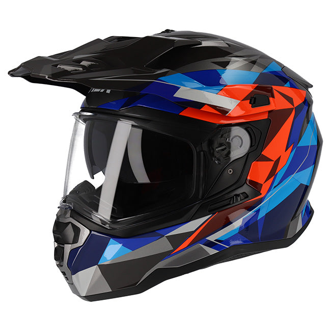 M2R Hybrid Poly PC-1 Motorcycle Helmet - Blue/Red/Black/XS