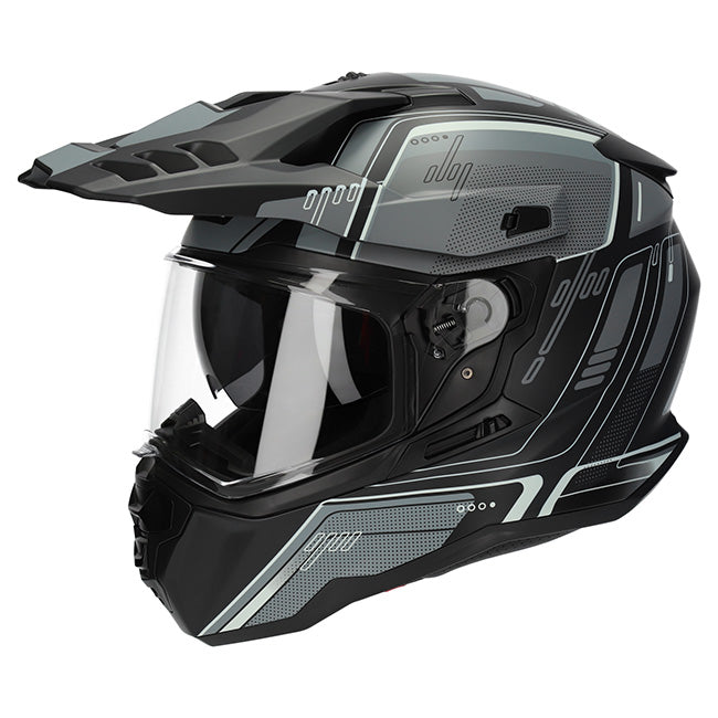 M2R Hybrid Trooper PC-5F Motorcycle Helmet - Black/Grey/XS