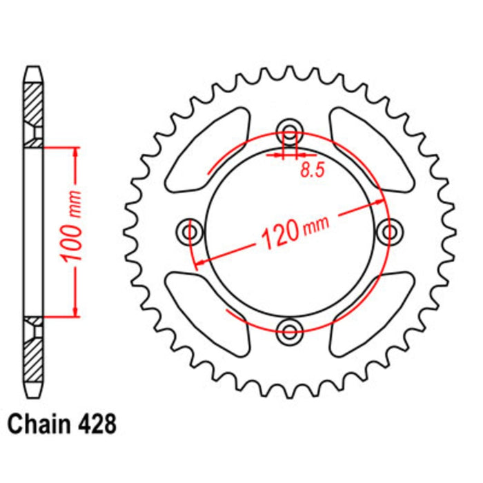 Supersprox Sprocket - 46T Blue Alloy - Yamaha YZ80 1993-2001 (998)