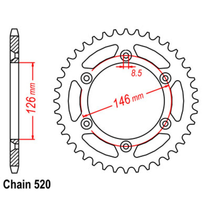 Supersprox Sprocket - 47T Red Alloy RM/DR (808)