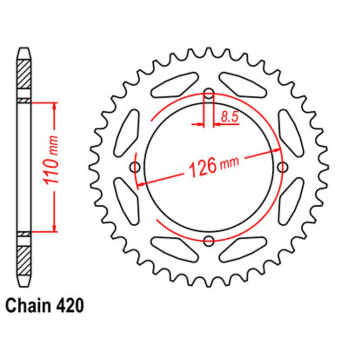 Supersprox Sprocket - 47T Black Alloy KX65 (455) (1465)