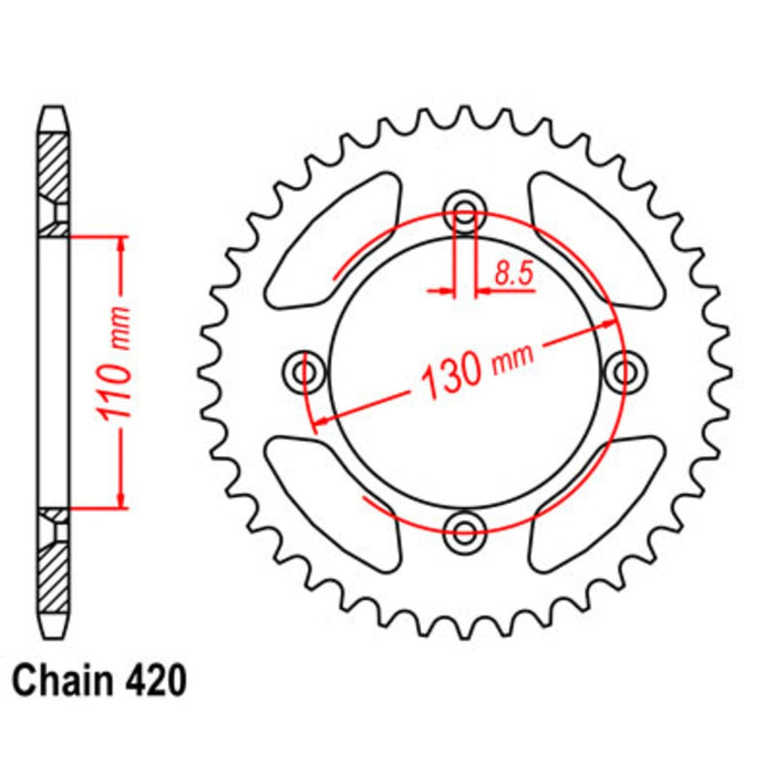 Supersprox Sprocket - 54T Red Alloy CR85/CRF150 (209)