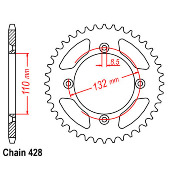 Supersprox Sprocket - 46T Orange Alloy - KTM 105 SX 2007-2011 85 (898)