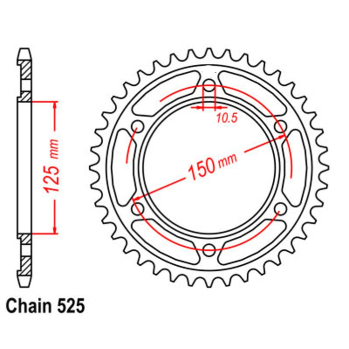 Supersprox Sprocket - 46T Orange Stealth KTM 950/990 Rear (899) KTM 1050 ADVENTURE 2015-2016/1090 ADVENTURE R 2016-2020