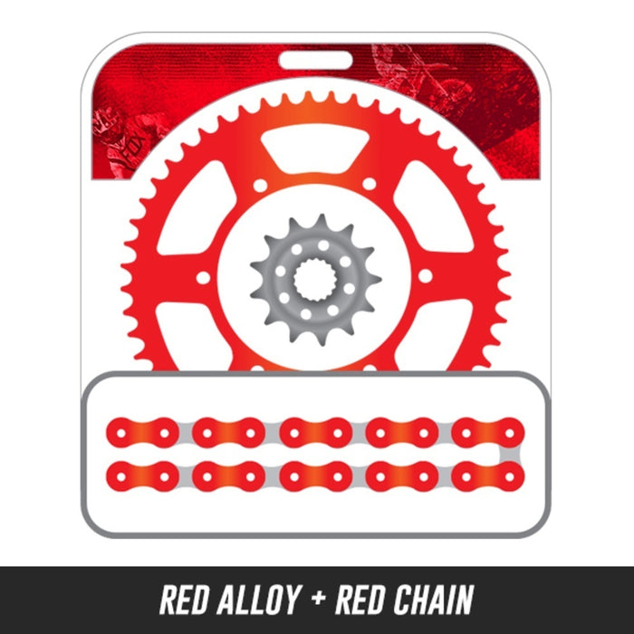 EK Chain & SuperSprox Performance Kit - Honda CRF450R 04-16 13 /49 Red Alloy Chain- 520 MRD7 Red