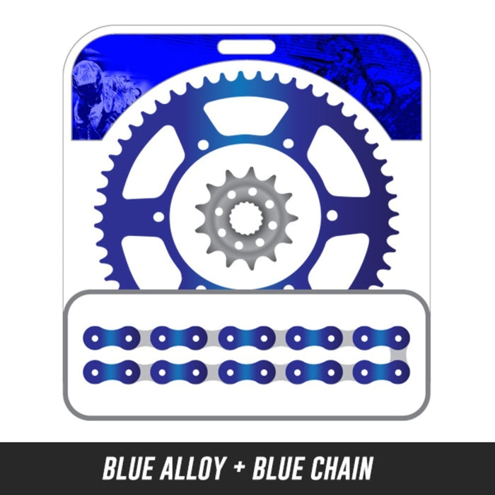YZ85 02-16,Front: 3RM-14,Rear: 209-48 ALLOY BLUE,Chain: 428 SHDR BLUE