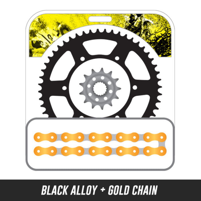 RMZ-250  13-16,Front: 49H-13,Rear: 402-49 ALLOY BLACK,Chain: 520 MRD7 GOLD