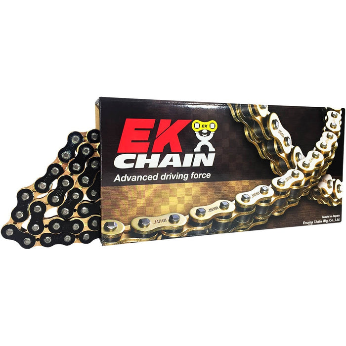 EK Chain EK 520 H/Duty Motocross Black with Gold Inner Plate  Chain 120L