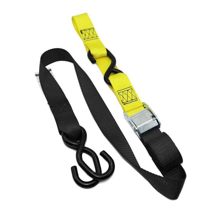 Kustom MX Tie Down 38mm Twin Hook - Black/Yellow Loop