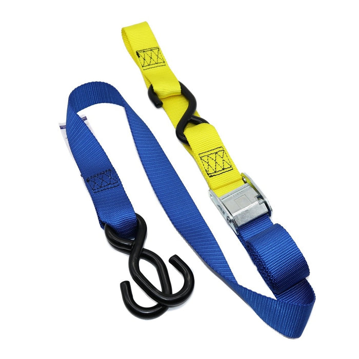 Kustom MX Tie Down 38mm Twin Hook - Blue/Yellow Loop
