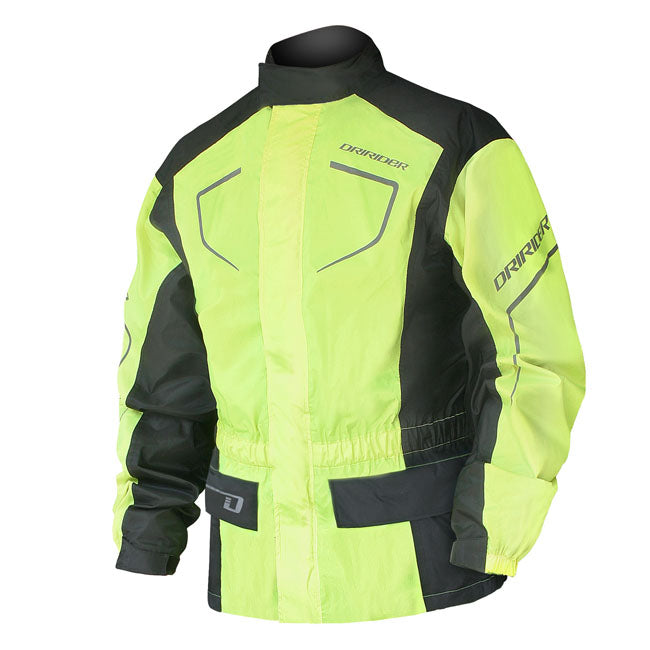 Dririder Thunderwear 2 Motorcycle Rainwear Jacket - Fluro Yellow XS