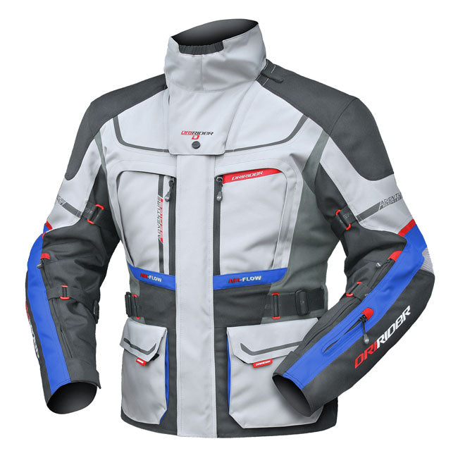 Dririder Vortex Adventure 2 All Season Motorcycle Textile Jacket - Grey Anthracite/Blue/ L