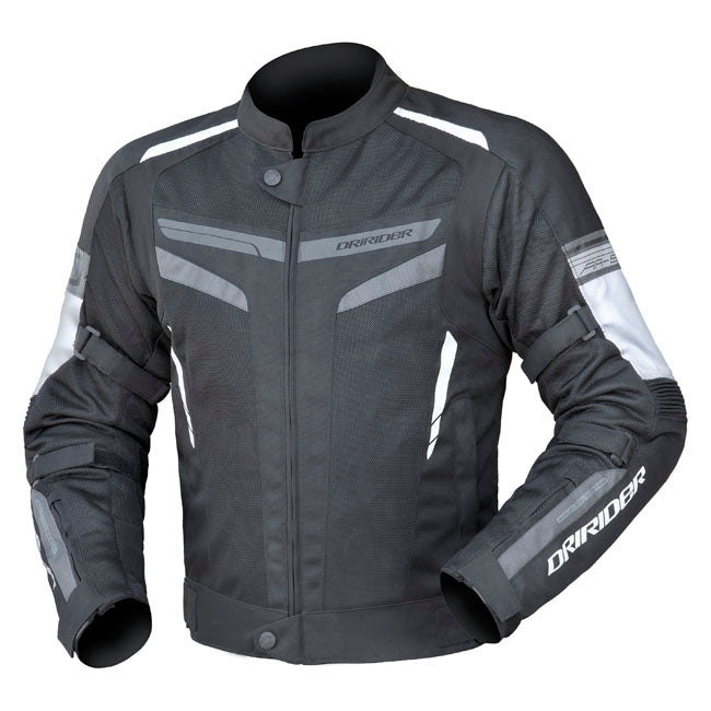 Dririder Air-Ride 5 Motorcycle Jacket - Black / White / Grey/Extra Large