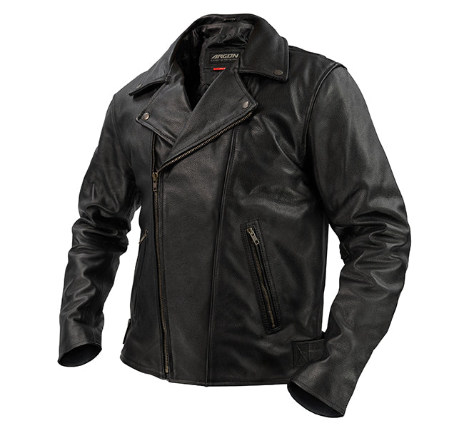 Argon Brazen Cruiser Motorcycle Leather Jacket -  Black/50 (M-L)