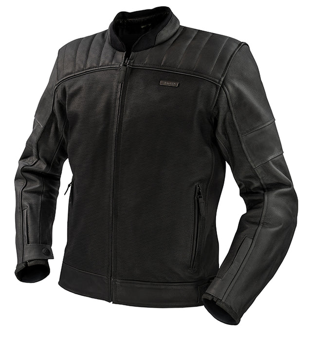 Argon Recoil Perforated Motorcycle Leather Jacket - Black/48 (S-M)