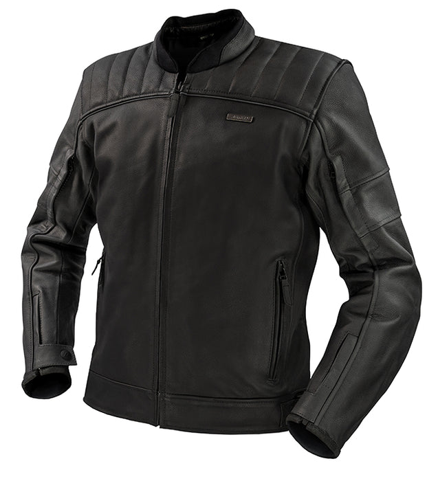 Argon Recoil Non-Perforated Motorcycle Leather Jacket - Black/60 (2X-3X)