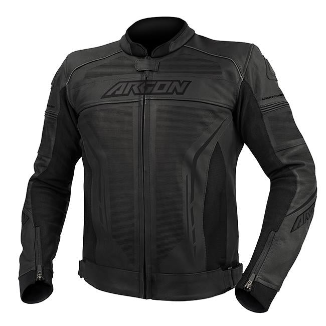 Argon Scorcher Perforated Motorcycle Leather Jacket  - Stealth/52 (L)