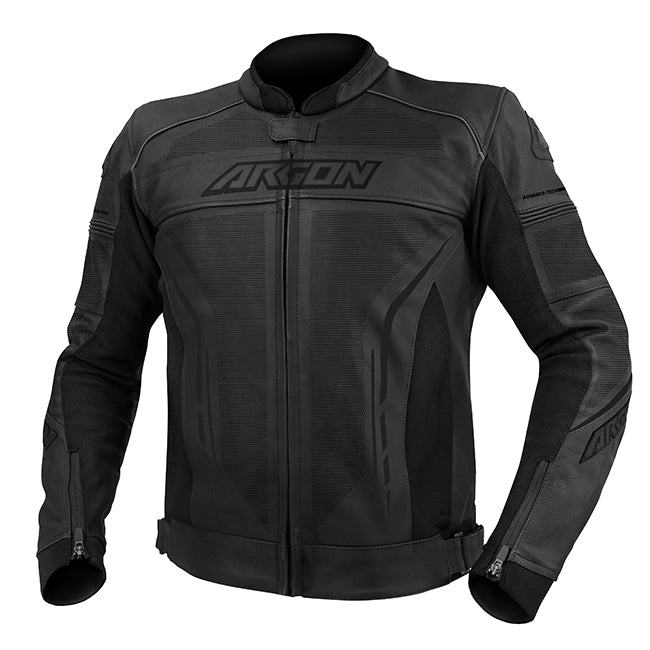 Argon Scorcher Perforated Motorcycle Leather Jacket  - Stealth/48 (S-M)
