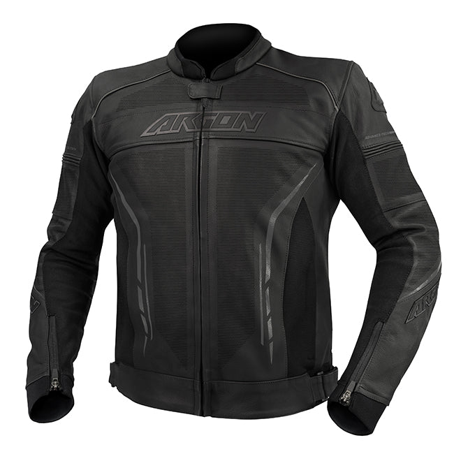 Argon Scorcher Perforated Motorcycle Leather Jacket  - Black/Grey/50 (M-L)