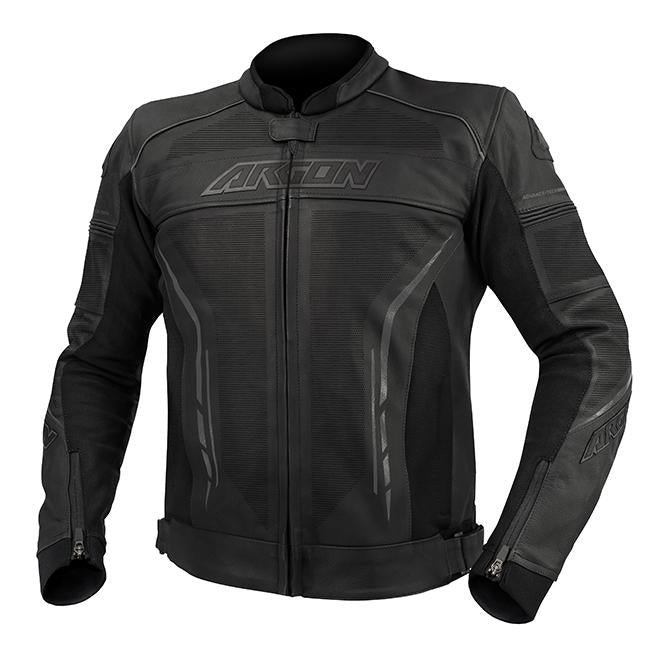 Argon Scorcher Perforated Motorcycle Leather Jacket  - Black/Grey/60 (2X-3X)