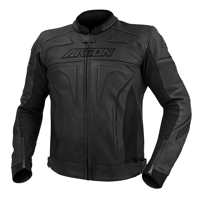 Argon Scorcher Non-Perforated Motorcycle Leather Jacket -  Stealth/48 (S-M)