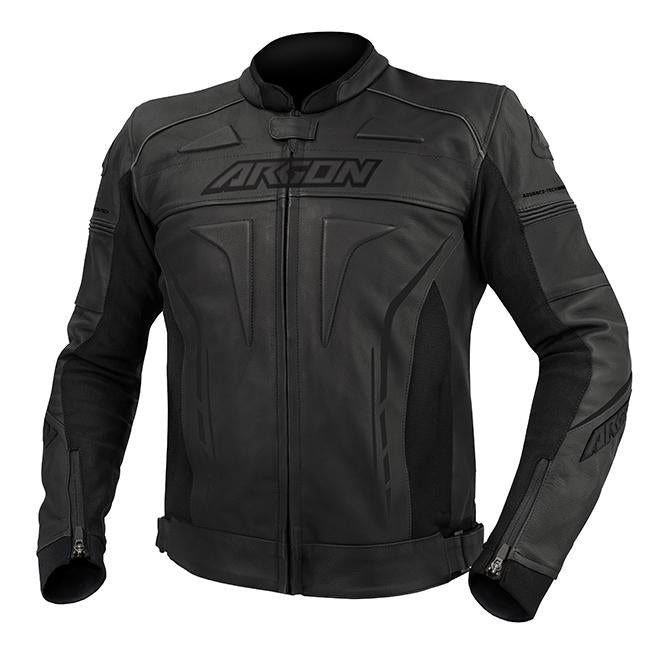 Argon Scorcher Non-Perforated Motorcycle Leather Jacket -  Stealth/56 (Xl-2X)