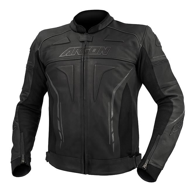Argon Scorcher Non-Perforated Motorcycle Leather Jacket -  Black/Grey/56 (Xl-2X)
