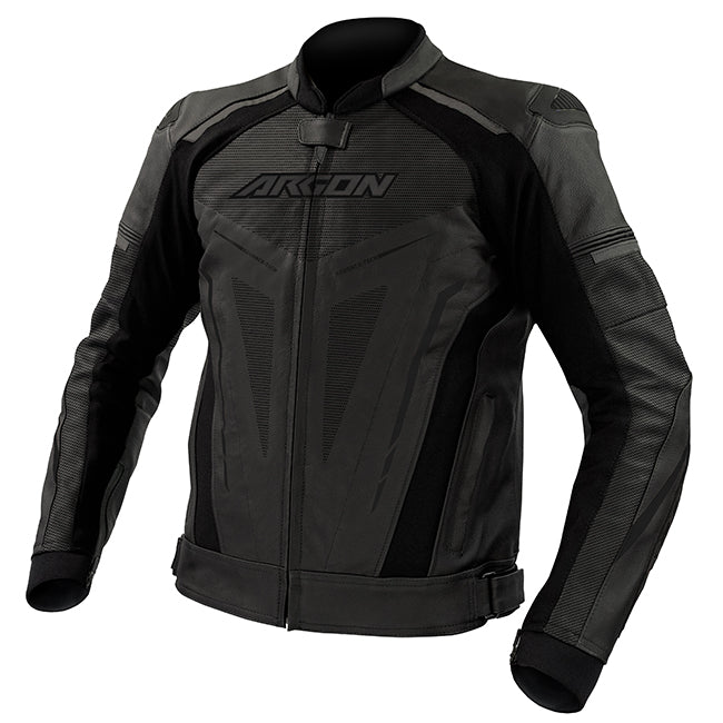 Argon Descent Perforated Motorcycle Leather Jacket -  Stealth/46 (S)