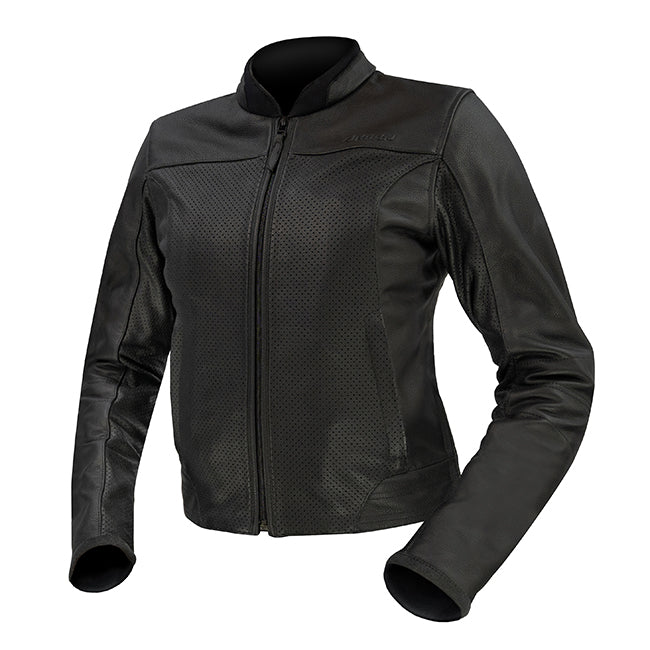 Argon Abyss Perforated Womens Motorcycle Leather Jacket - Black/18