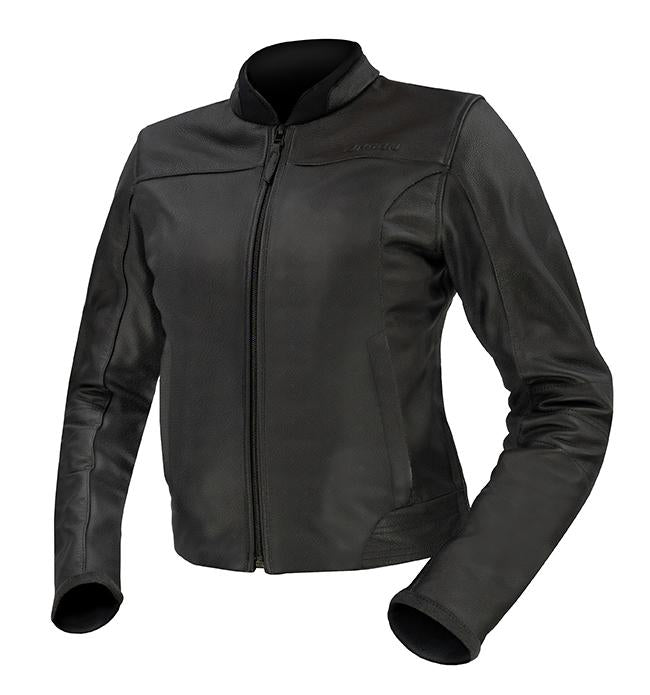 Argon Abyss Non-Perforated Ladies Motorcycle Leather Jacket - Black/14