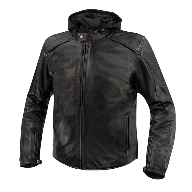 Argon Realm Motorcycle Leather Jacket - Vintage Black/60 (2X-3X)
