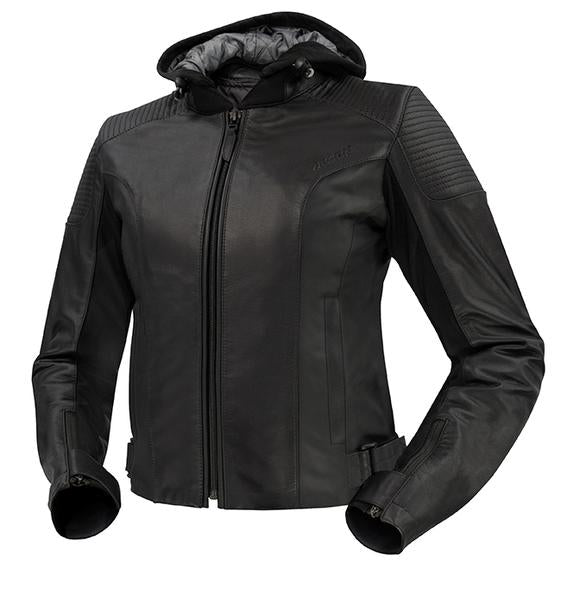 Argon Impulse Non-Perforated Ladies Motorcycle Leather Jacket - Black/10