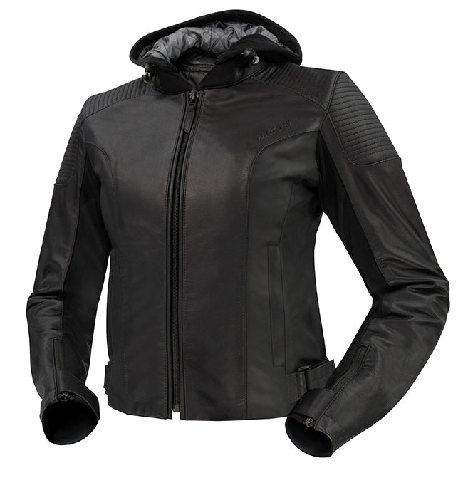 Argon Impulse Non-Perforated Ladies Motorcycle Leather Jacket - Black/14