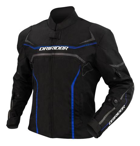 Dririder Origin Motorcycle Textile Jacket - Black/Blue/M