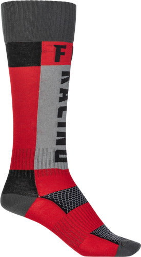 Fly Racing Mx Thick Socks - Red/Grey/Youth