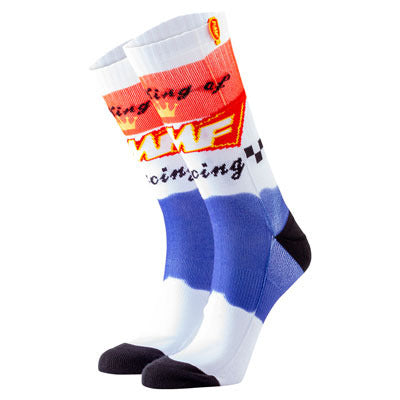 FMF Casual Socks King Of Racing White/Blue/OSFM