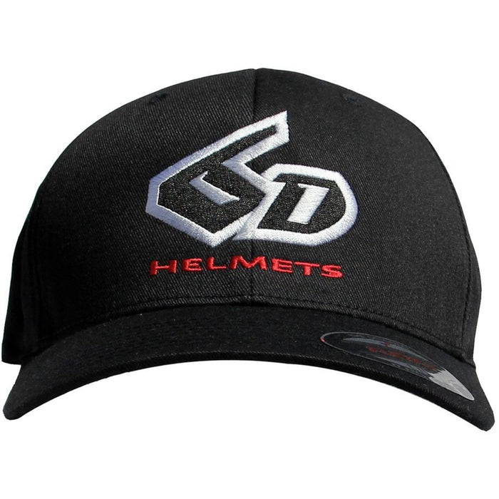 6D Flexfit Helmets Logo Hat - Black S/M