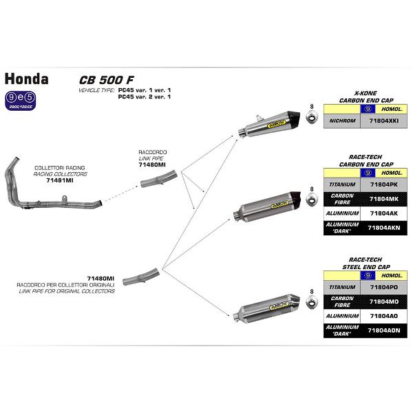 Arrow Honda Cbr500R/Cb500F/X 13 Hom Aluminium Ra