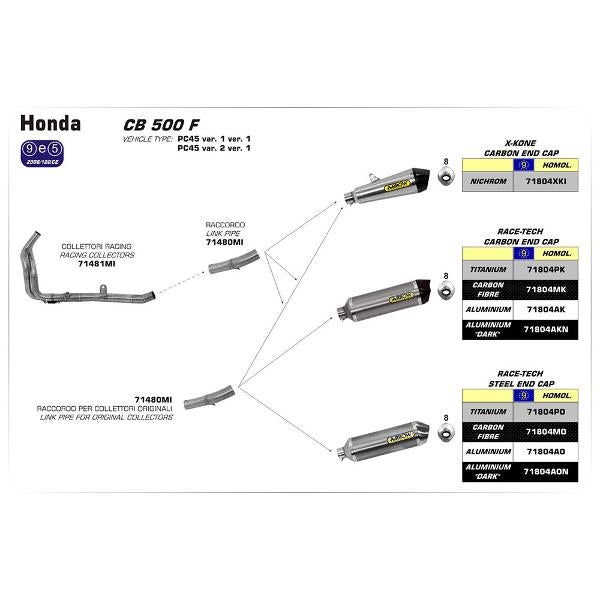 Arrow Honda Cbr500R/Cb500F/X 13 Hom Ti Rac