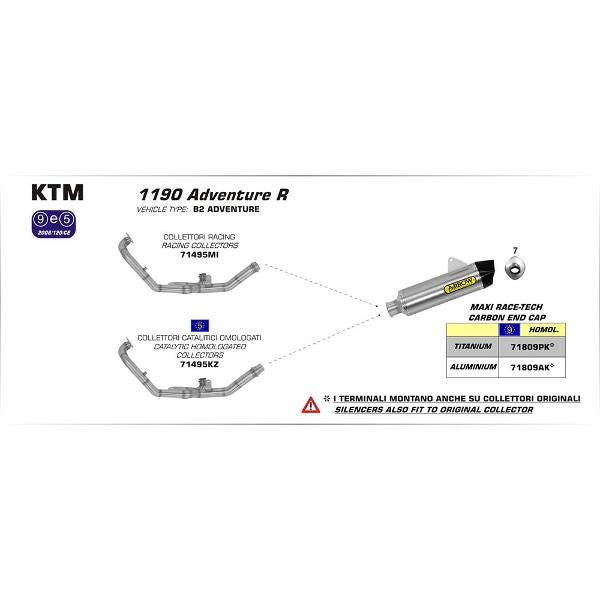 Arrow KTM 1190 Adv-R 13-14 Hom Ti Maxi R