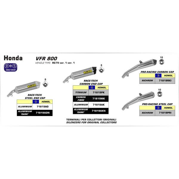 Arrow Honda Vfr800F 14 Hom Nichrome