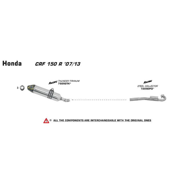 Arrow Honda Crf 150 R 07-12 Ss Cltr For Oe