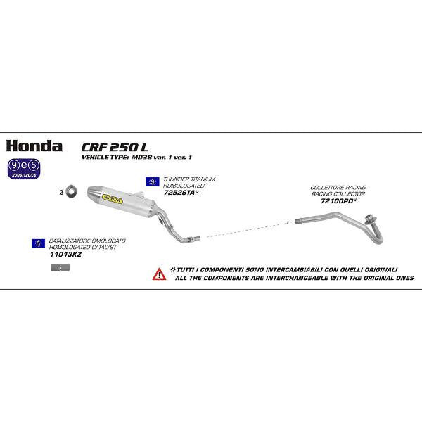 Arrow Honda Crf 250 L 12-13 Racing Collect