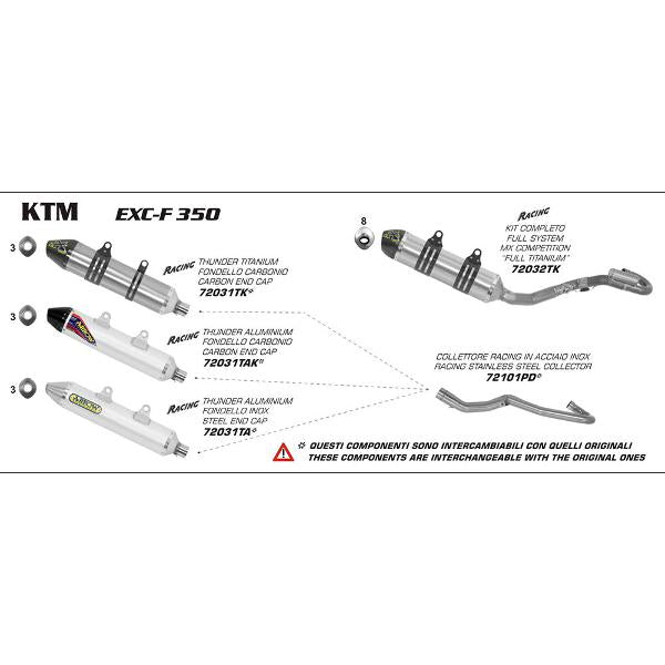 Arrow KTM Exc-F 350 12 Ss Cltr For Oem